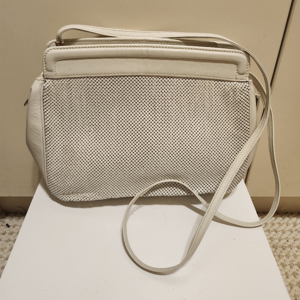 Vintage Mint Whiting & Davis "Expressions" White Mesh Crossbody Bag Circa 1960s